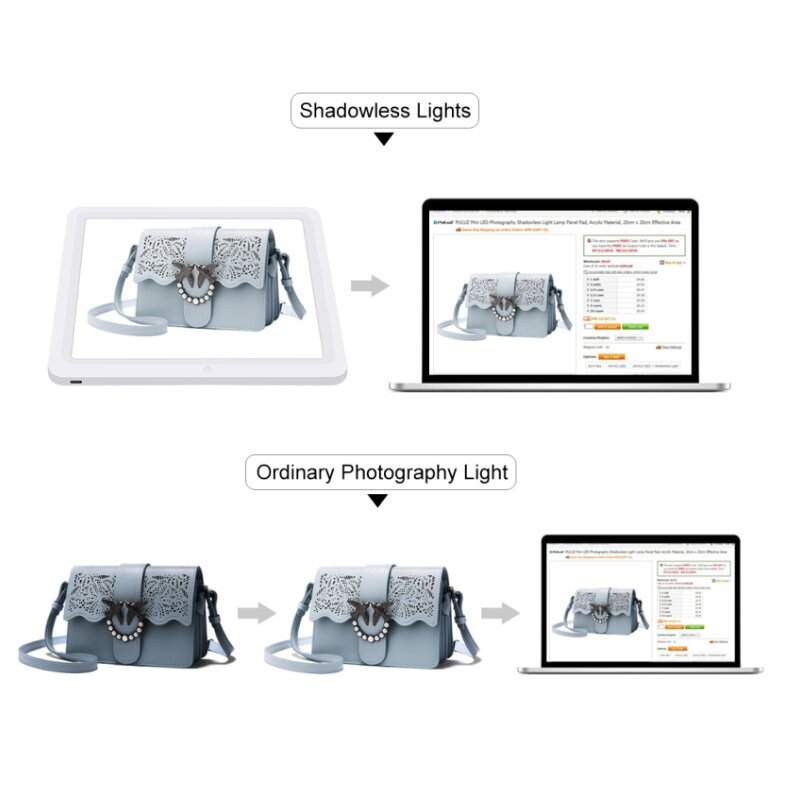 LED paneel toodete pildistamiseks, 29 cm цена и информация | Fotovalgustuse seadmed | kaup24.ee