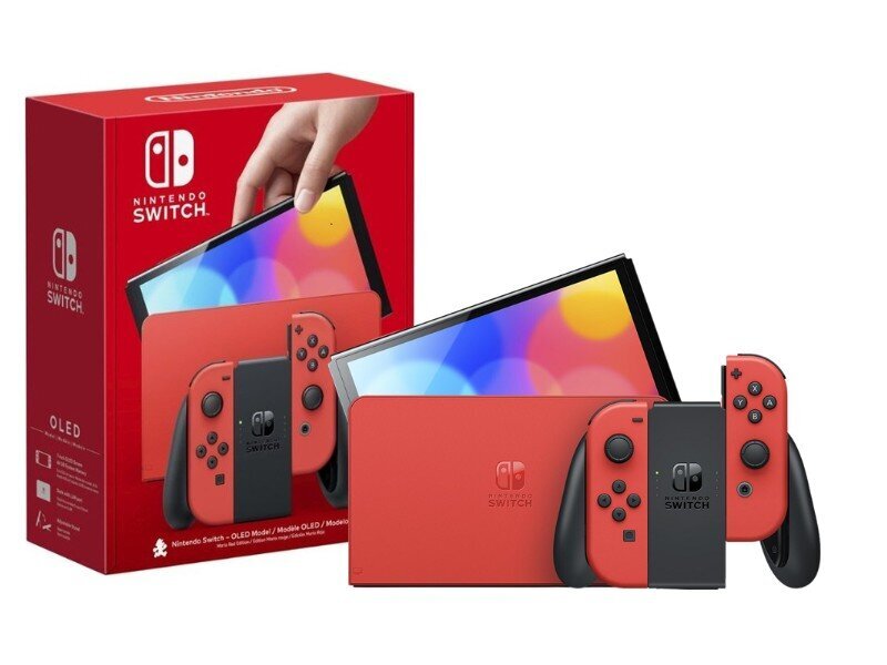 Nintendo Switch OLED konsool – Mario Red Edition цена и информация | Mängukonsoolid | kaup24.ee
