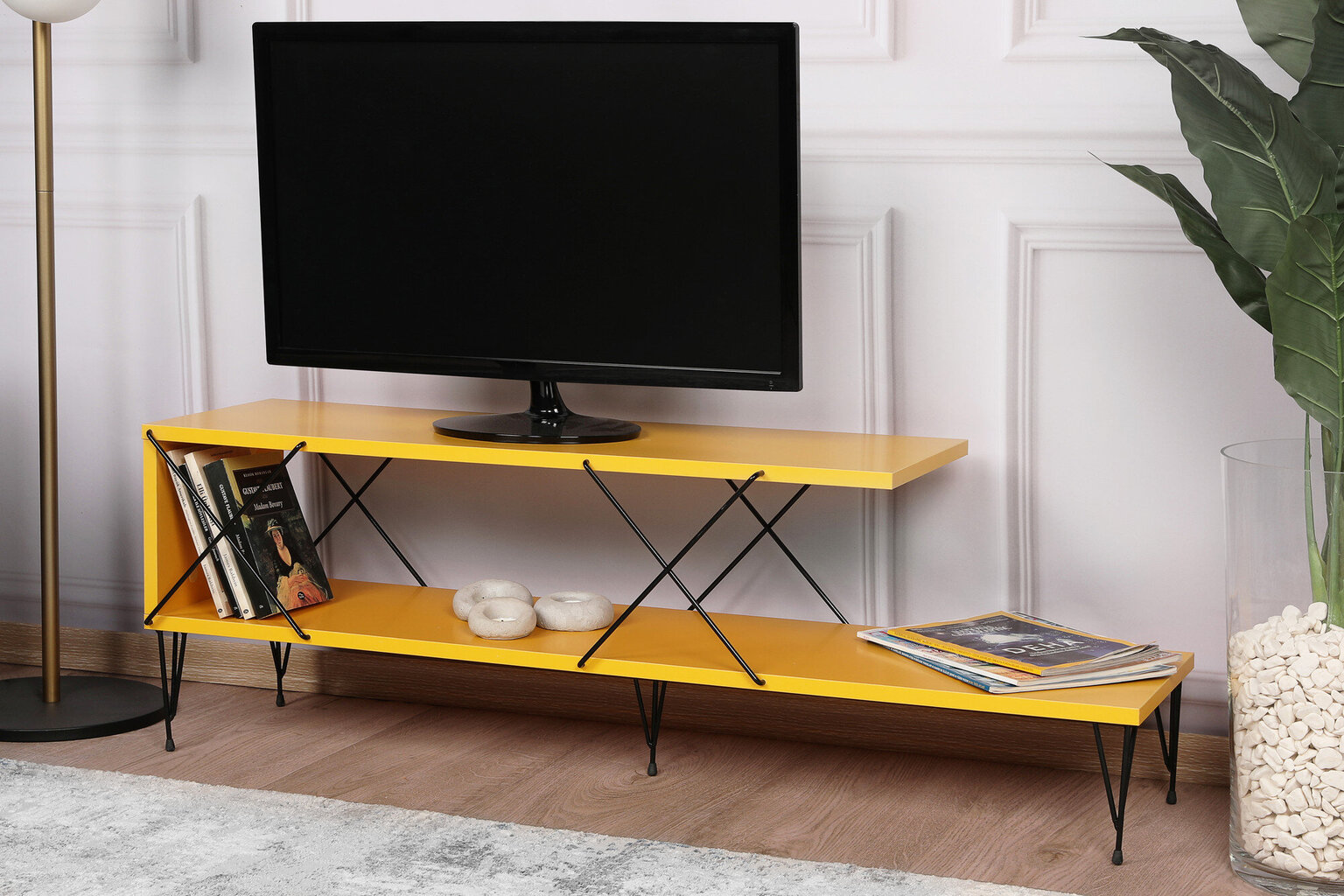 TV alus Asir, 120x40x30cm, kollane hind ja info | TV alused | kaup24.ee