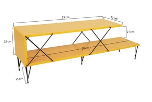 Стойка для телевизора Asir, 120x40x30см, желтая цена и информация | Тумбы под телевизор | kaup24.ee