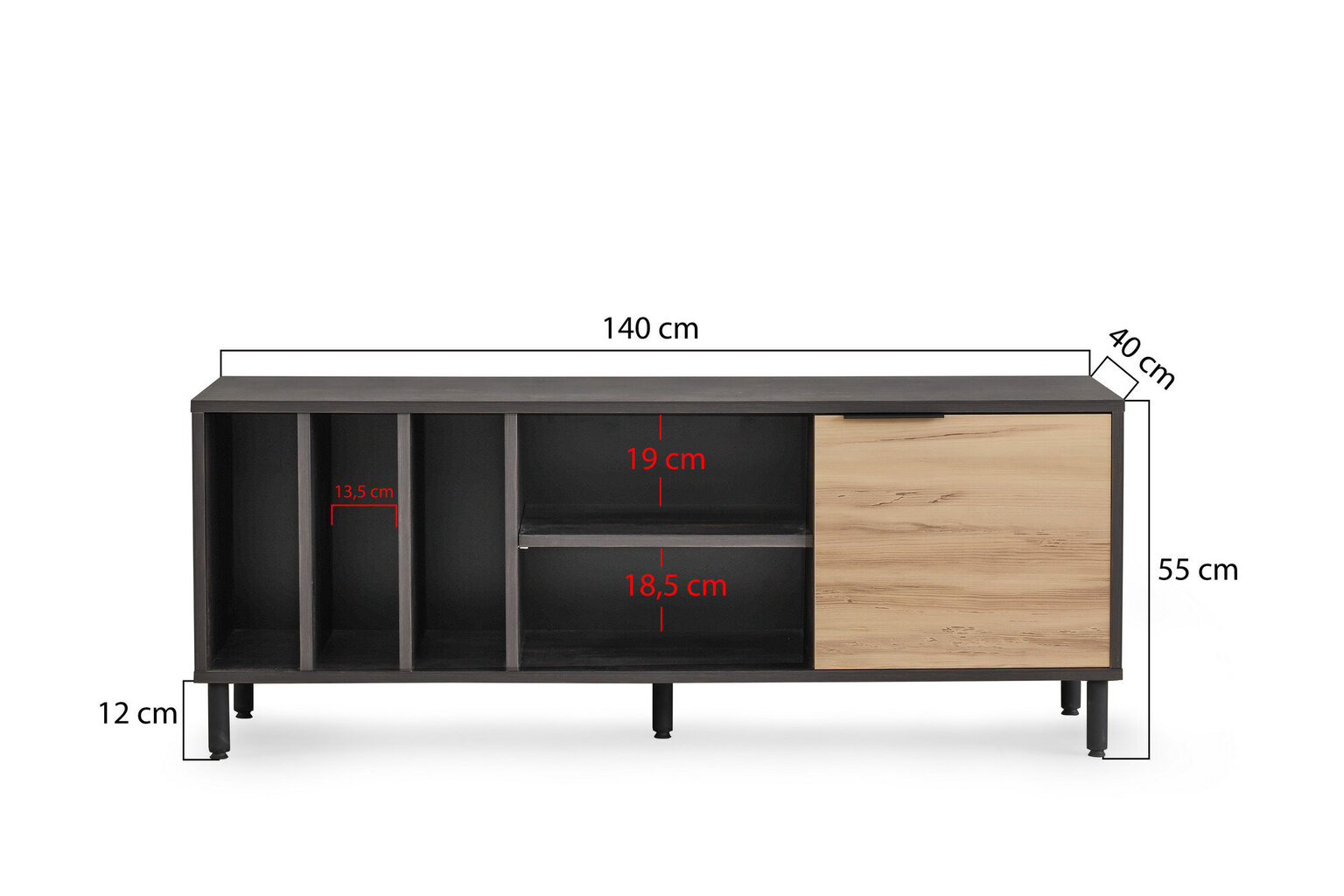 TV alus Asir, 140x55x40cm, tumepruun цена и информация | TV alused | kaup24.ee