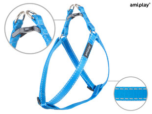 Reguleeritava suurusega traksid koertele Ami Play Harness Reflective, sinine, XL 50-95x2,5 cm hind ja info | Kaelarihmad ja traksid koertele | kaup24.ee