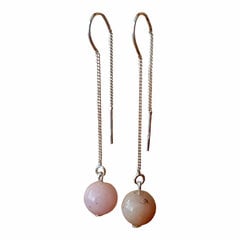 Серебряные серьги-цепочки с полудрагоценным камнем Rosa Opal I.L.U.S цена и информация | Серьги | kaup24.ee