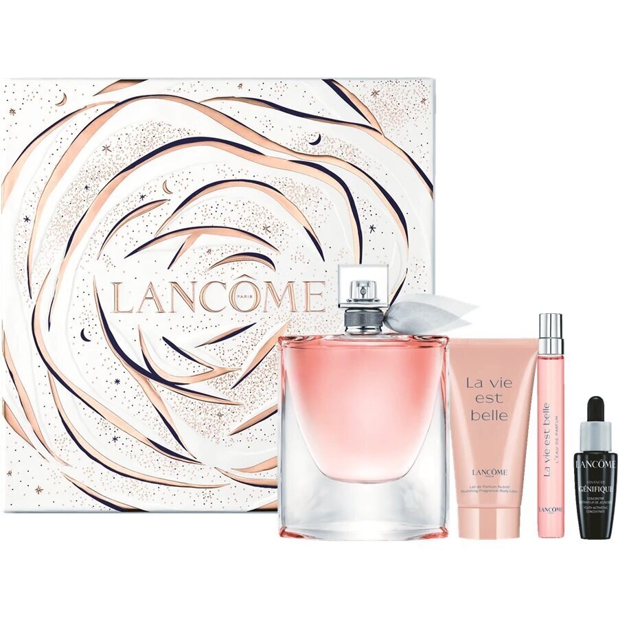 Komplekt Lancome La Vie Est Belle naistele: parfüümvesi Edp, 100ml + 10ml + ihupiim, 50ml + seerum, 10ml hind ja info | Naiste parfüümid | kaup24.ee