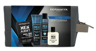 Komplekt kehahoolduseks Dermacol Men Agent Gentleman meestele: dušigeel, 250 ml + deodorant, 150 ml + raseerimisjärgne losjoon, 100 ml + näomask, 2x7,5 ml + kosmeetikakott цена и информация | Масла, гели для душа | kaup24.ee