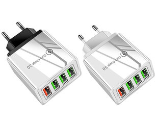 Kiirlaadija USB adapter 4x 3.0 seinapistikust hind ja info | Mobiiltelefonide laadijad | kaup24.ee