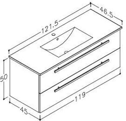 Defektiga toode. Alumine vannitoakapp RB Bathroom Serena valamuga 121 cm, must цена и информация | Товары с повреждениями | kaup24.ee