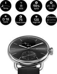 Withings Scanwatch 2, 38 mm, Black hind ja info | Nutikellad (smartwatch) | kaup24.ee