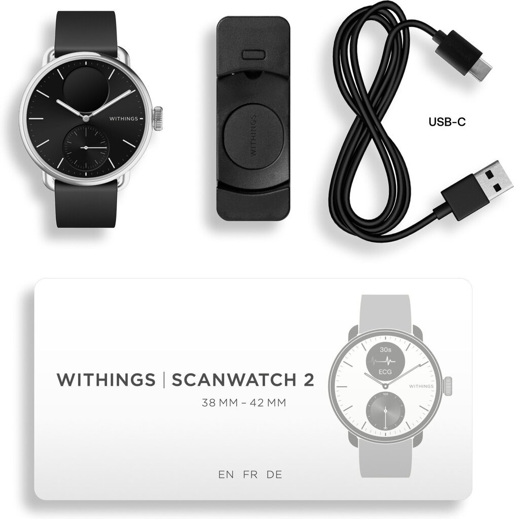 Withings Scanwatch 2, 38 mm, Black hind ja info | Nutikellad (smartwatch) | kaup24.ee