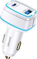 USAMS Ład. sam. 1xUSB+1xUSB-C C24 120W (only head) Fast Charge biały|white CC142TC02 (US-CC142) цена и информация | Зарядные устройства для телефонов | kaup24.ee