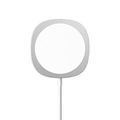 Wireless Induction Charger QI Universal Fast Charge magnetic - C04 with stand 15W White-silver (min.2A) цена и информация | Зарядные устройства для телефонов | kaup24.ee
