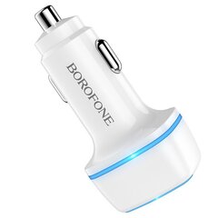 Borofone Car charger BZ14 Max - 2xUSB - 2,4A white цена и информация | Зарядные устройства для телефонов | kaup24.ee