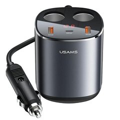 USAMS Rozgałęźnik samochodowy 2xUSB-A| 1xUSB-C C28 245W szary|grey CC151TC01 (US-CC151) цена и информация | Зарядные устройства для телефонов | kaup24.ee