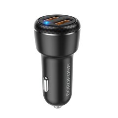 Borofone Car charger BZ17 Core - 2xUSB - QC 3.0 18W with USB to Micro USB cable black цена и информация | Зарядные устройства для телефонов | kaup24.ee