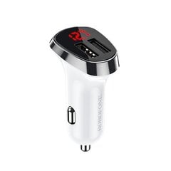 Borofone Car charger BZ15 Auspicious - 2xUSB - 2,4A with USB to Type C cable white цена и информация | Зарядные устройства для телефонов | kaup24.ee