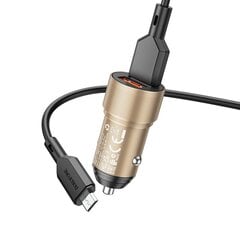 Borofone Car charger BZ19 Wisdom - 2xUSB - 12W with USB to Micro USB cable gold цена и информация | Зарядные устройства для телефонов | kaup24.ee