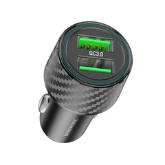 Borofone Car charger BZ21A Brilliant - 2xUSB - QC 3.0 36W with USB to Type C cable black цена и информация | Зарядные устройства для телефонов | kaup24.ee