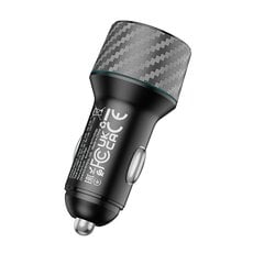 Borofone Car charger BZ21A Brilliant - 2xUSB - QC 3.0 36W with USB to Type C cable black цена и информация | Зарядные устройства для телефонов | kaup24.ee