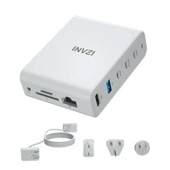 INVZI Док-станция/зарядное устройство INVZI GanHub 100W, 9in1 (белый) цена и информация | Зарядные устройства для телефонов | kaup24.ee