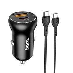 Автомобильная зарядка Hoco NZ5 PD30W+QC3.0 Type-C/USB-A + Type-C 1.0m черная цена и информация | Зарядные устройства для телефонов | kaup24.ee