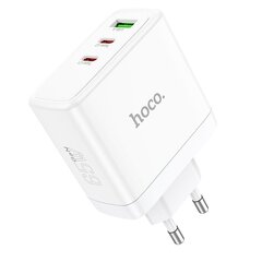 Сетевая зарядка Hoco N30 PD65W 2xType-C/1xUSB-A белая цена и информация | Зарядные устройства для телефонов | kaup24.ee