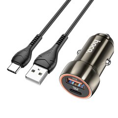 Автомобильная зарядка Hoco Z46A USB-A/Type-C PD20W+QC3.0 + Lightning серая цена и информация | Зарядные устройства для телефонов | kaup24.ee