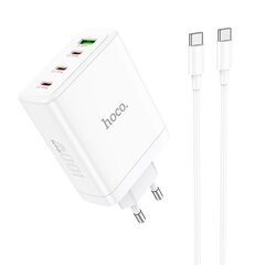 Сетевая зарядка Hoco N31 PD100W 3xType-C/1xUSB-A  + Type-C белая цена и информация | Зарядные устройства для телефонов | kaup24.ee