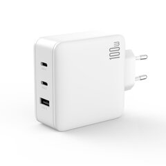 XO wall charger CE14 PD QC 3.0 100W 1x USB 2x USB-C white цена и информация | Зарядные устройства для телефонов | kaup24.ee