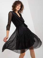 черное коктейльное платье миди с запахом и окантовкой цена и информация | Платья | kaup24.ee