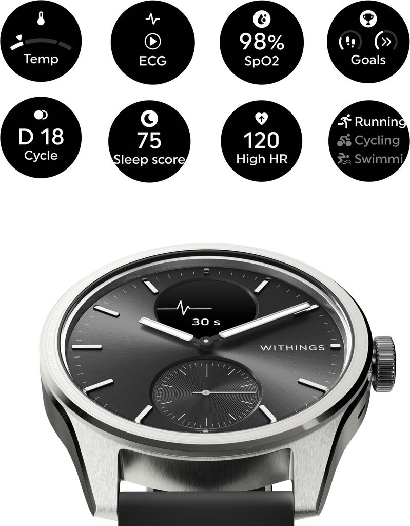 Withings Scanwatch 2 Black hind ja info | Nutikellad (smartwatch) | kaup24.ee