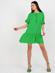 зеленое свободное мини-платье с оборкой sindy sublevel цена и информация | Платья | kaup24.ee