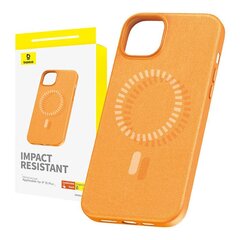 Magnetic Phone Case for iPhone 15 ProMax Baseus Fauxther Series (Orange) цена и информация | Чехлы для телефонов | kaup24.ee