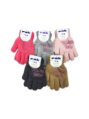 Перчатки для девочек Rak R-104DB Princes party, коричневые цена и информация | Зимняя одежда для детей | kaup24.ee