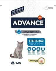 Kuivtoit ADVANCE steriliseeritud kassidele kalkuniga Cat Sterilized, 0,4 kg цена и информация | Сухой корм для кошек | kaup24.ee