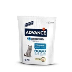 Kuivtoit ADVANCE steriliseeritud kassidele kalkuniga Cat Sterilized, 0,4 kg цена и информация | Сухой корм для кошек | kaup24.ee