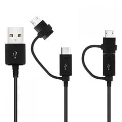 EP-DG950DBE Samsung Combo microUSB Data Cable with USB-C Reduction 1.4m  Black (Bulk) цена и информация | Кабели и провода | kaup24.ee