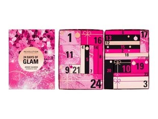 Kosmeetiline advendikalender Makeup Revolution 25 Days of Glam Advent Calendar, 25-osaline hind ja info | Huulepulgad, -läiked, -palsamid, vaseliin | kaup24.ee