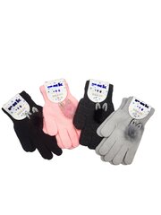 Перчатки для девочек Rak R-188, Ушки, черные цена и информация | Зимняя одежда для детей | kaup24.ee