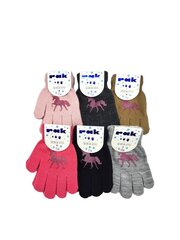 Перчатки для девочек Rak R-012A Единорог, розовые цена и информация | Зимняя одежда для детей | kaup24.ee