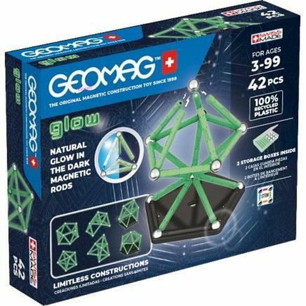 Magnetiline konstruktor Geomag Masters Glow Recycled, 42-osaline hind ja info | Klotsid ja konstruktorid | kaup24.ee