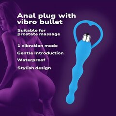 Vibratsioonipalliga anaaltapp Blue Lotus, türkiissinine hind ja info | Anaallelud | kaup24.ee