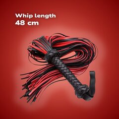 Piits Black Whip with Whips Blue Lotus, must цена и информация | БДСМ и фетиш | kaup24.ee