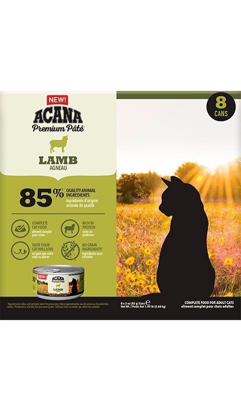 Acana Premium Pâté Lamb kassidele koos lambalihaga, 85g, 8 tk. hind ja info | Konservid kassidele | kaup24.ee