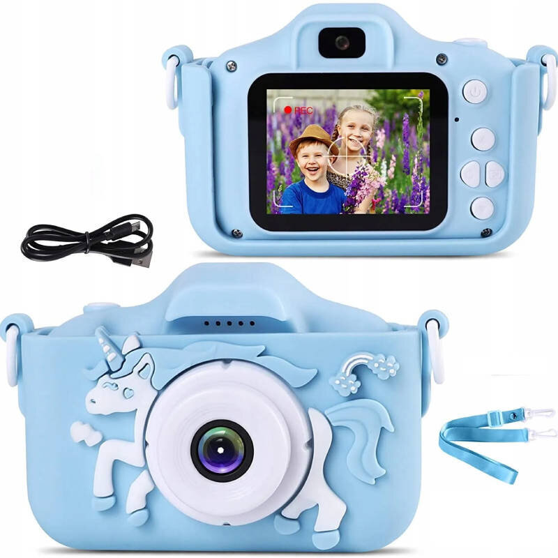 Laste digikaamera x5 Unicorn, sinine цена и информация | Fotoaparaadid | kaup24.ee