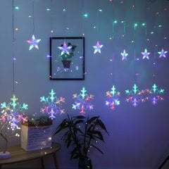 Рождественские гирлянды с 6 снежинками и 6 звездами и множеством гирлянд поменьше, 4м, 102 светодиода, LIVMAN YWSD001-1-1 цена и информация | Гирлянды | kaup24.ee