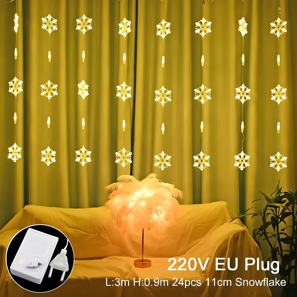 Jõulutuled 24 lumehelbe ja 16 ovaalse tulega, 3m, 160 LED-i, Livman CX-004 цена и информация | Jõulutuled | kaup24.ee