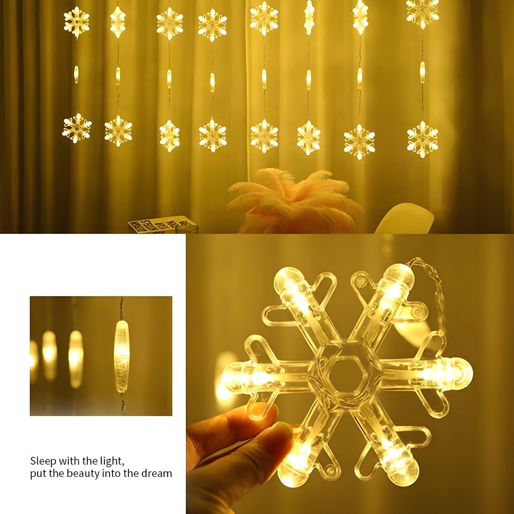 Jõulutuled 24 lumehelbe ja 16 ovaalse tulega, 3m, 160 LED-i, Livman CX-004 цена и информация | Jõulutuled | kaup24.ee