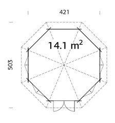 Aiapaviljon Hanna 14,1 m² valkja puidukaitsega цена и информация | Садовые сараи, дровницы | kaup24.ee