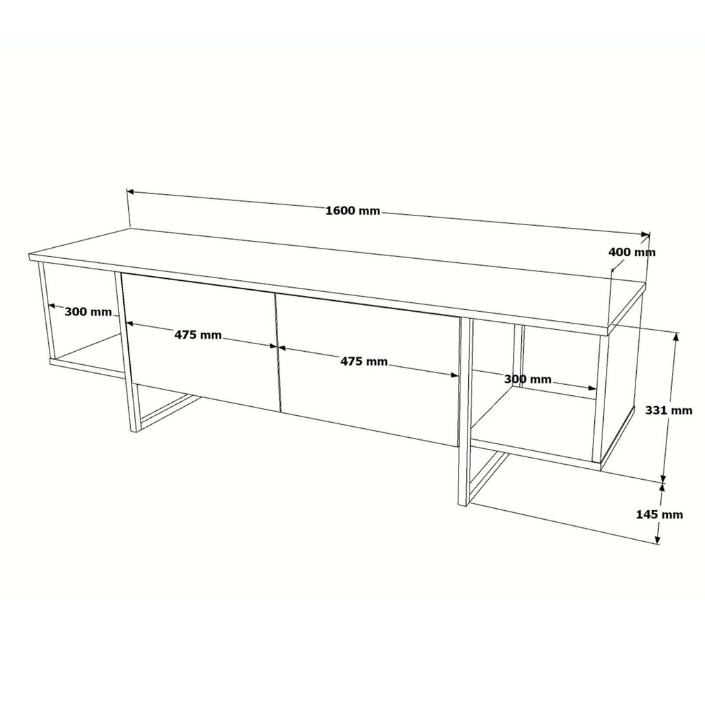 TV alus Asir, 160x47,6x40cm, helepruun цена и информация | TV alused | kaup24.ee