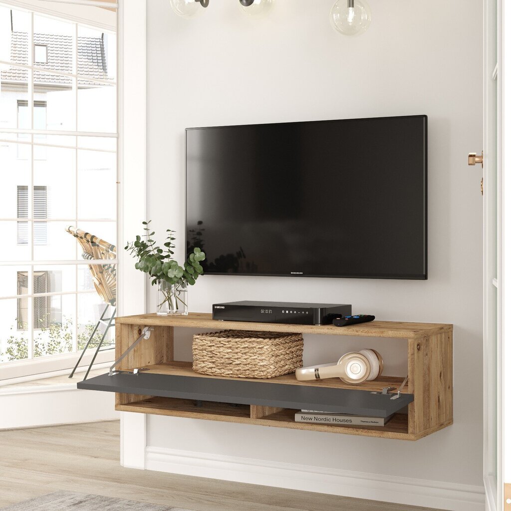 TV alus Asir, 100x29,1x31,6cm, hall ja beež hind ja info | TV alused | kaup24.ee